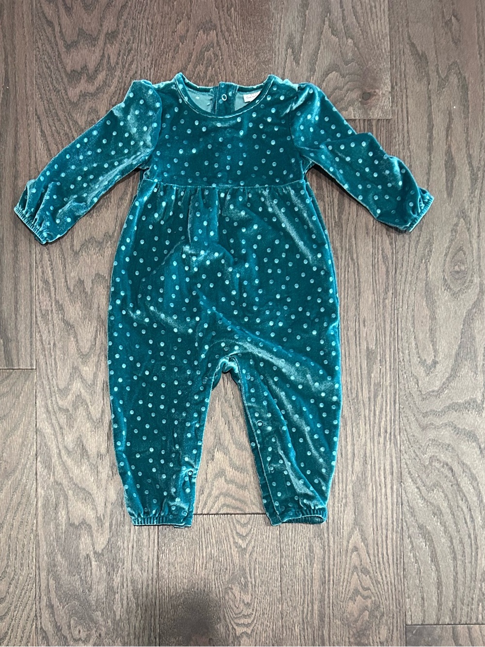 Cat & Jack Size 12 month Baby Girl's One Piece Velvet Holiday Jumpsuit Outfit